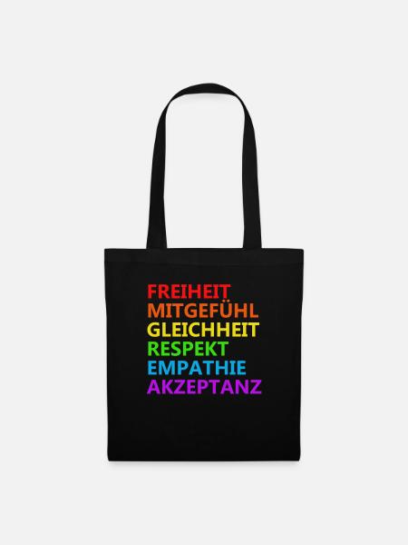 Gegen Rassismus und Diskriminierung - Stoffbeutel - Schwarz