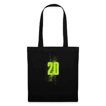 20 néon vert - Sac en tissu - noir - Devant