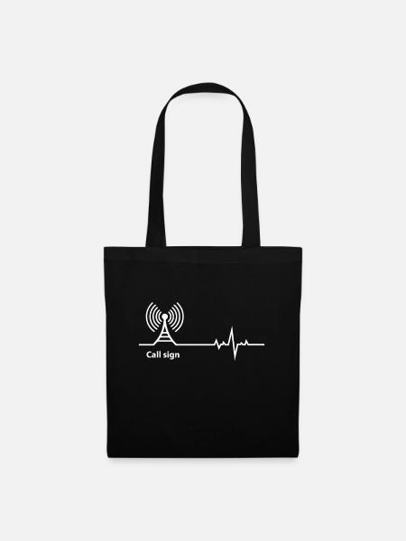Amateur Ham Radio Operator Heartbeat Dad Gift - Tote Bag - black