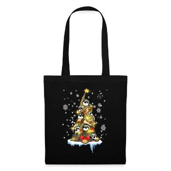 Christmas Sloth Pine Tree Funny Sloth Lovers - Stoffbeutel - Schwarz - Vorne