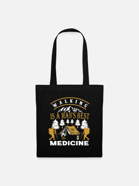 Walking is a man's best medicinde. Walking funny - Tote Bag - black
