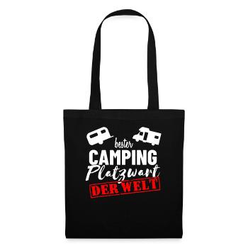 Camping Platzwart vom Campingplatz - Stoffbeutel - Schwarz - Vorne