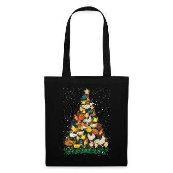T-shirt drôle de poulet de pin de poulets de Noël - Sac en tissu - noir - Devant