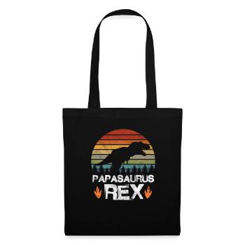 Vater Dino T-Rex Dinosaurier Vatertag Geschenk - Stoffbeutel - Schwarz - Vorne
