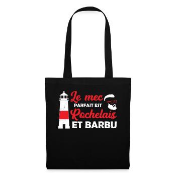 Le mec parfait est Rochelais et barbu la rochelle - Sac en tissu - noir - Devant
