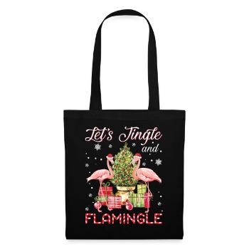 Let's Jingle And Flamingle Funny Flamingo - Sac en tissu - noir - Devant