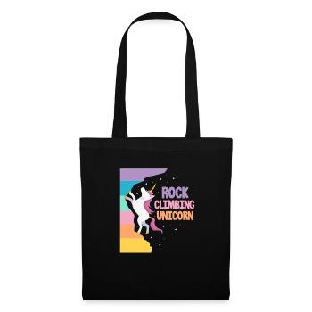 Licorne grimpante - Sac en tissu - noir - Devant