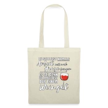 Wein Spruch - Stoffbeutel - Natur - Vorne