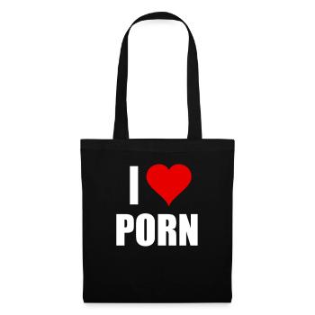 J'aime le porno, le sexe pervers - Sac en tissu - noir - Devant