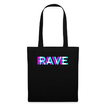 RAVE Raver DJ Festival Bass Techno Trance Goa - Sac en tissu - noir - Devant
