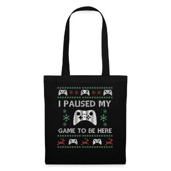Le joueur a mis en pause mon pull de Noël laid - Sac en tissu - noir - Devant