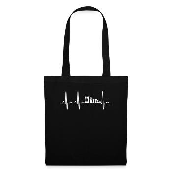 Chess pieces heartbeat chess - Tote Bag - black - Front