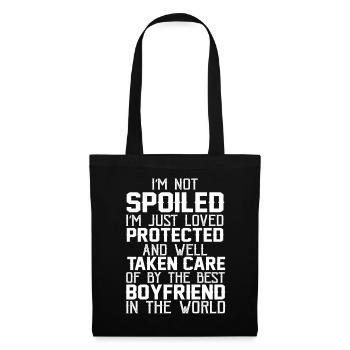 Je suis juste aimé protégé par mon petit ami T-shirt - Sac en tissu - noir - Devant