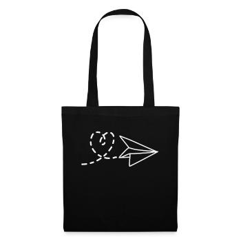 Love and Adventure Heart and Paper Planes - Tote Bag - black - Front