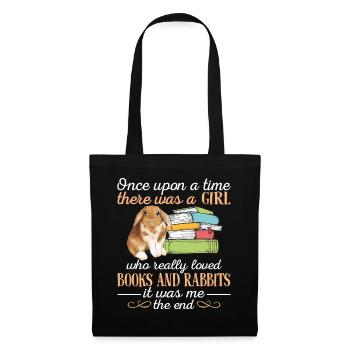 Il y avait une fille qui aimait vraiment les livres et les lapins - Sac en tissu - noir - Devant
