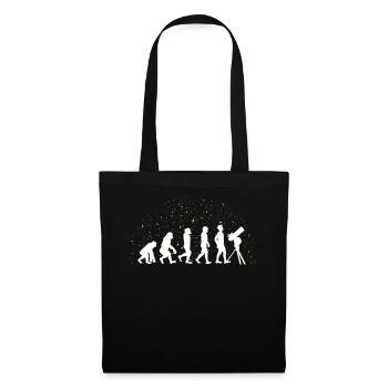 Astronomie, observation du ciel étoilé avec télescope - Sac en tissu - noir - Devant