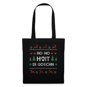 Ho Hoit Di Goschn Ugly Christmas Sweater Geschenk - Stoffbeutel - Schwarz - Vorne