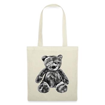 Spielzeug-Teddybär mit Augenklappe - Stoffbeutel - Natur - Vorne
