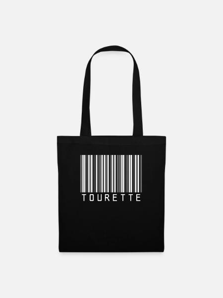 Tourette Syndrom Strichcode Humor - Stoffbeutel - Schwarz