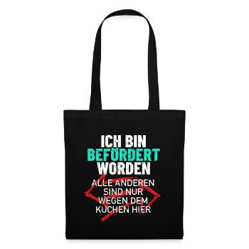 Beförderung Kollege Kollegin Geschenk Büro Arbeit - Stoffbeutel - Schwarz - Vorne