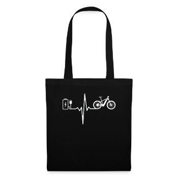 E Bike Heartbeat Electric Bike Mountain Bike E-Bike - Tote Bag - black - Front