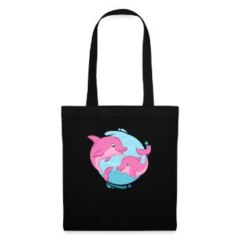 Dauphin dauphin de mer cadeau de dauphins de mer - Sac en tissu - noir - Devant