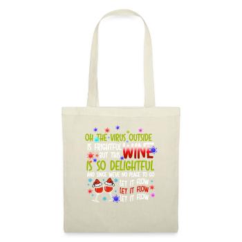 Christmas Wine Woman T Shirt - Stoffbeutel - Natur - Vorne