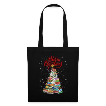 Christmas Book Tree Lights T Shirt - Sac en tissu - noir - Devant