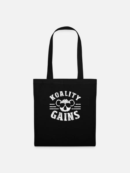Fitness Koala Workout Koala Bear Gains Gym Gift - Tote Bag - black