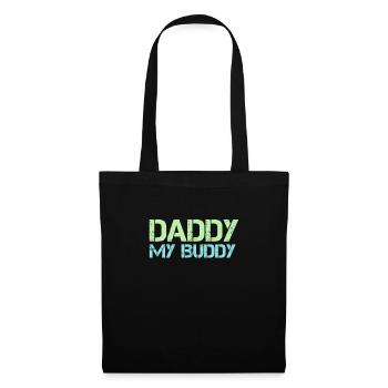 Daddy my Buddy Vater Sohn Tochter Geschenkidee - Stoffbeutel - Schwarz - Vorne