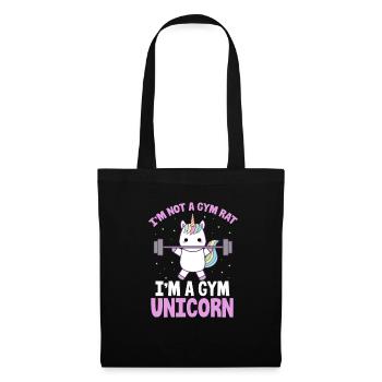 Gym Einhorn - Stoffbeutel - Schwarz - Vorne