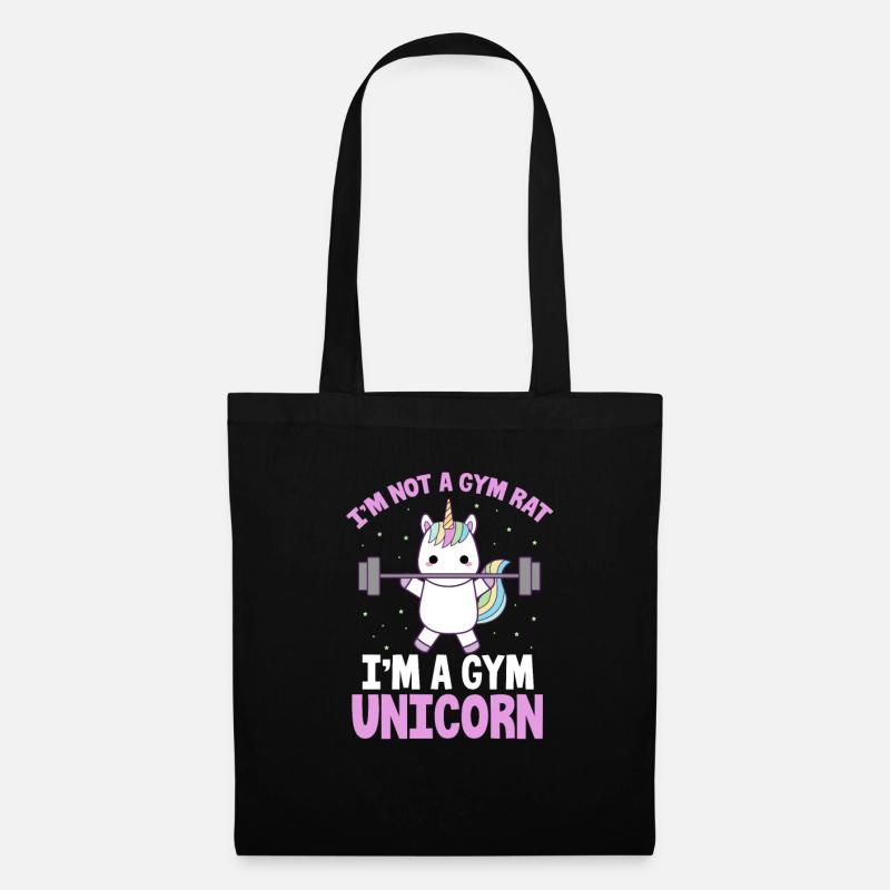 Gym Einhorn - Stoffbeutel - Schwarz