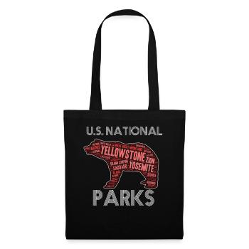 US National Parks Alle 59 Amerika Bär Geschenk - Stoffbeutel - Schwarz - Vorne