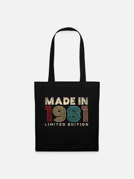 Made in vintage 1981 birthday gift 41 years - Tote Bag - black