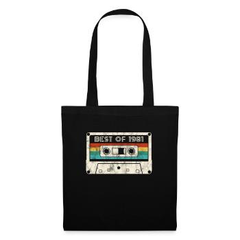 41 Anniversaire Best Of 1981 Cassette Rétro Vintage - Sac en tissu - noir - Devant