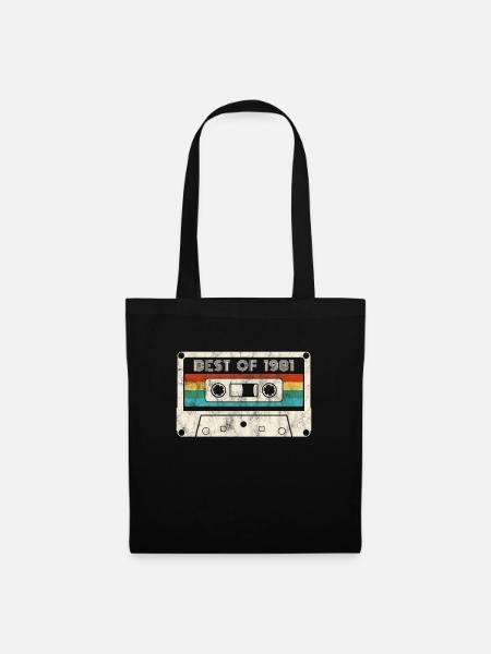 41 Geburtstag Best Of 1981 Kassette Retro Vintage - Stoffbeutel - Schwarz