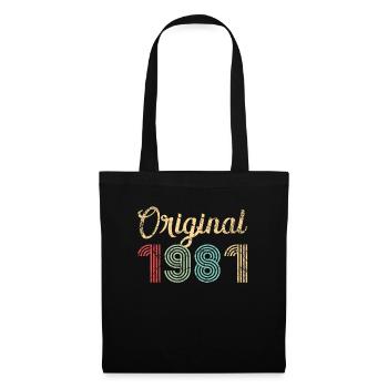 Original 1981 Cadeau d’anniversaire 41 ans rétro - Sac en tissu - noir - Devant