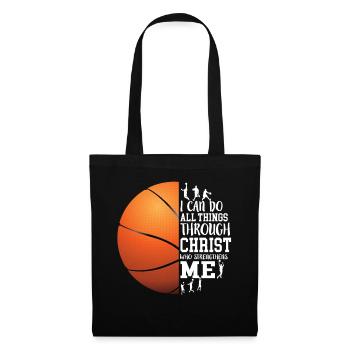 I Can Do All Things Through Christ Basketball - Tote Bag - black - Front
