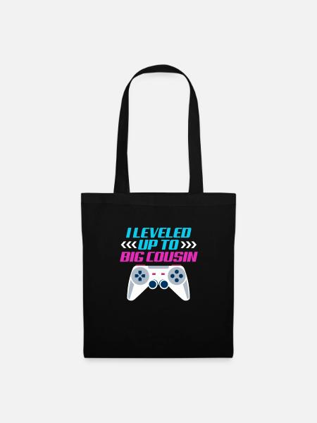 Schwangerschaft Großer Cousin Gamer Geschenk - Stoffbeutel - Schwarz