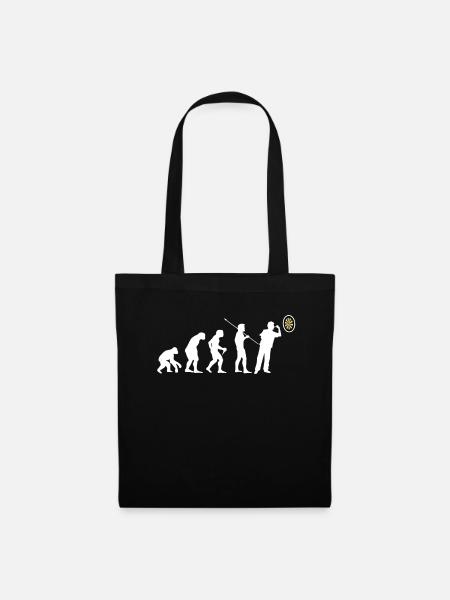 Dart Geschenk Dart Verein Dartspieler Evolution - Stoffbeutel - Schwarz