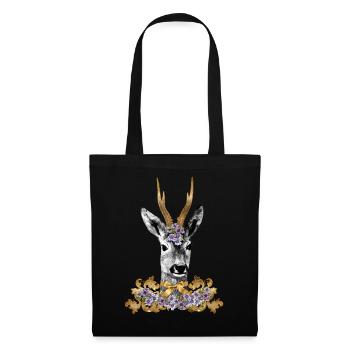 chevreuil doré comme motif de costume traditionnel pour la - Sac en tissu - noir - Devant