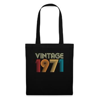 Vintage 1971 - Sac en tissu - noir - Devant