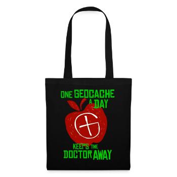 Geocaching Geschenke Caches Geocacher - Stoffbeutel - Schwarz - Vorne