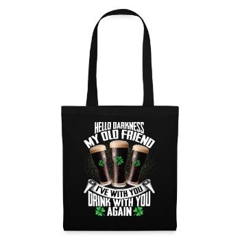 Hello Darkness My Old Friend Irish Beer Drinking - Sac en tissu - noir - Devant