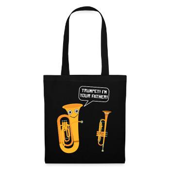 Tuba wind instrument Tubist trumpet brass band - Tote Bag - black - Front