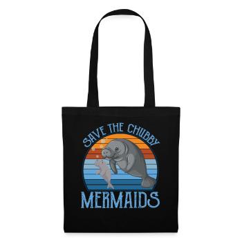 Save The Chubby Mermaids Vintage Sunset - Sac en tissu - noir - Devant