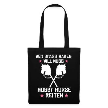 Hobby horsing reiten Hobby horse Steckenpferd - Stoffbeutel - Schwarz - Vorne