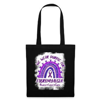 We Wear Purple For Fibromyalgia - Stoffbeutel - Schwarz - Vorne