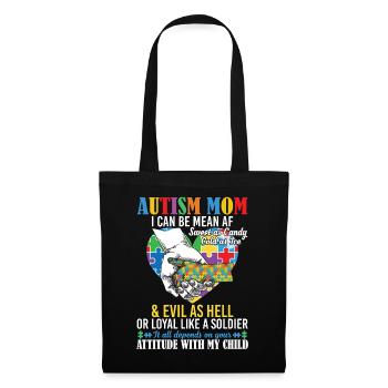 Autism Mom Puzzle Pieces Heart - Sac en tissu - noir - Devant