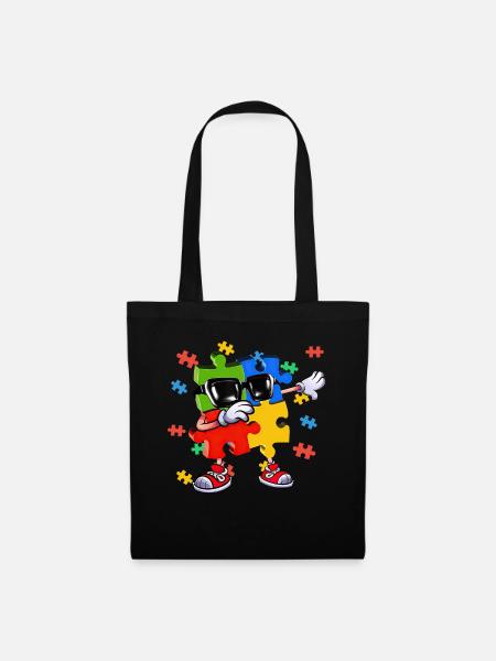 Dabbing Puzzle Piece - Sac en tissu - noir